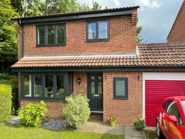 ewly installed uPVC casement windows on a residential property