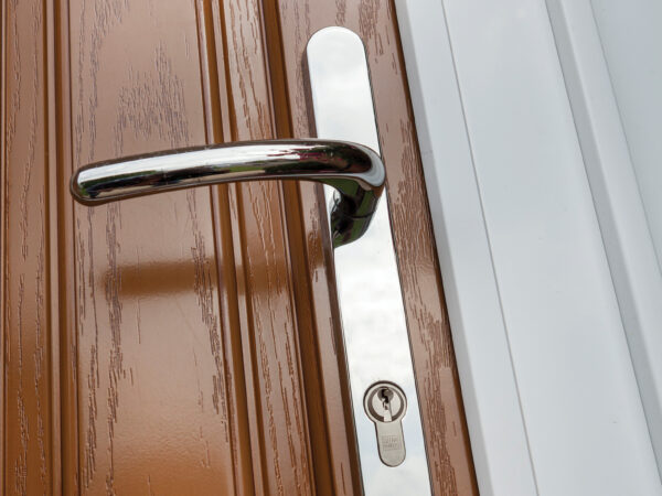 Stylish uPVC front door with decorative glazing