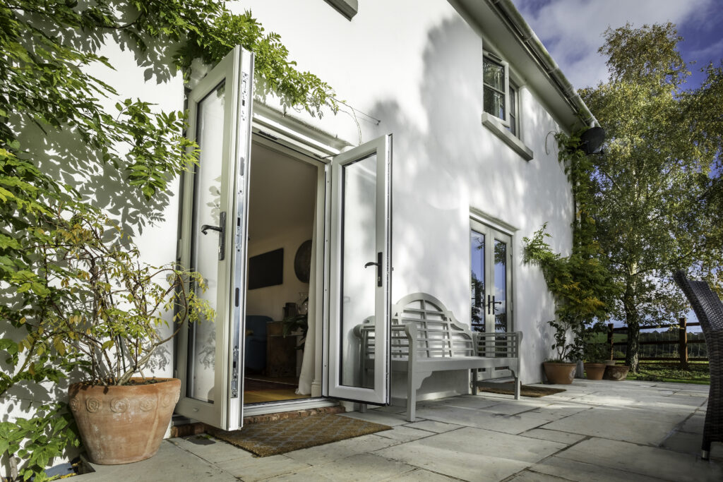 Elegant uPVC French doors installed in rear extension