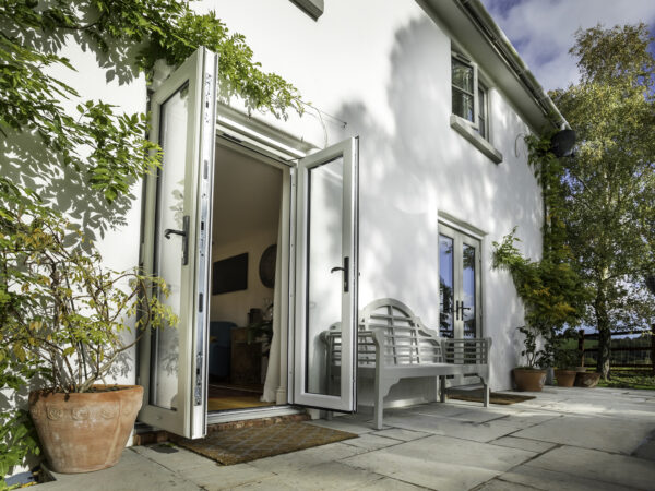 Elegant uPVC French doors installed in rear extension